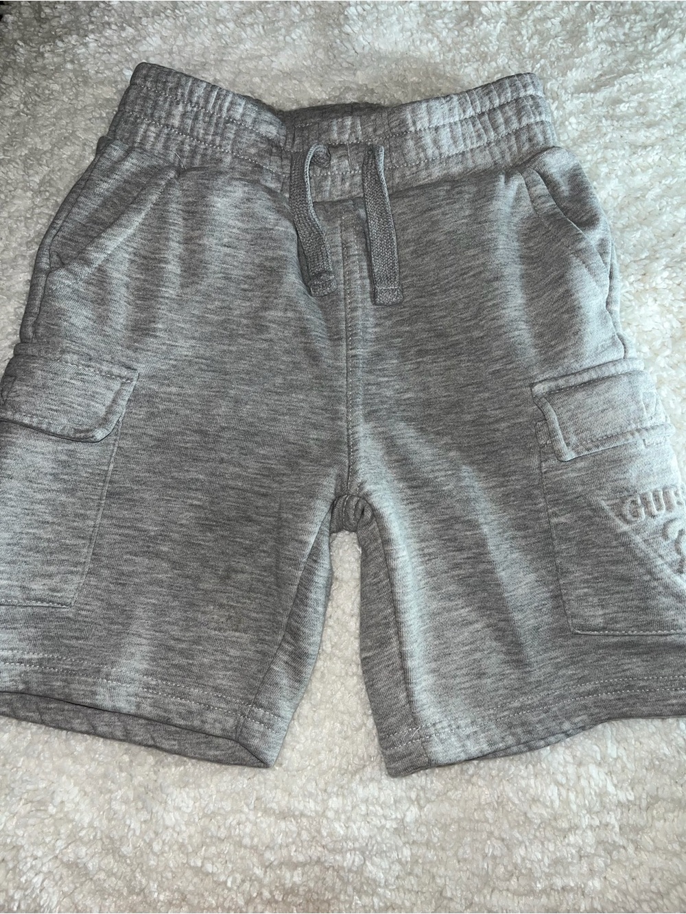 Guess Boys Light Gray Cargo Knit Shorts